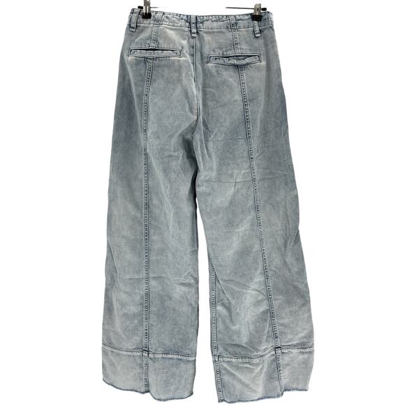 Rag & Bone Featherweight High Rise Wide Leg Blue Arianna Denim Jeans Size 25 - Picture 3 of 4